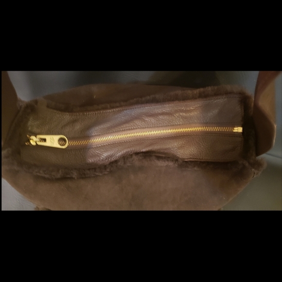 UGG Australia Brown Suede & Leather Shoulder Bag - Picture 6 of 12